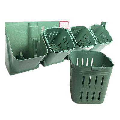 Pot di fiori in plastica in PP nero verde verticale per l'accumulo utilizzato con piante di fiori/verde