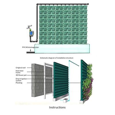Sistema idroponico verticale di irrigazione artificiale di pareti verdi per progetti di verde