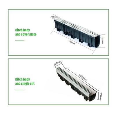 Strada brevettata, fossa di plastica, pioggia, fognatura commerciale, scarico acciaio, grati di scarico tempestale, piastra di copertura