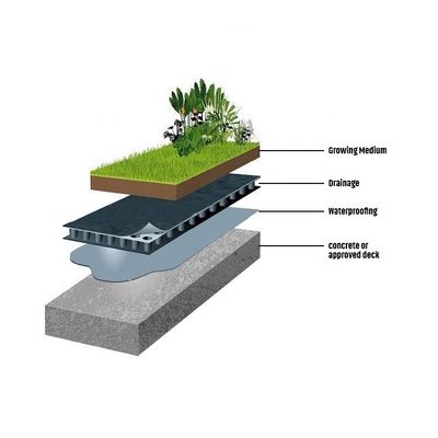 Membrana di fondazione per giardino per tetto verde a grondaie in HDPE per 4 Quantità per metro quadrato