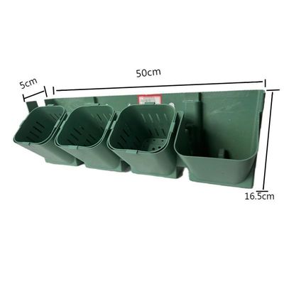 500*5mm piantagione impilabile vaso di fiori di plastica per il verde Living Wall in nero/verde