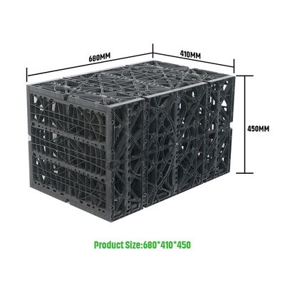 Moderno serbatoio di raccolta dell'acqua piovana in HDPE nero per lo stoccaggio sotterraneo