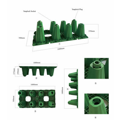 Forte capacità portante Materiale HDPE Sistemi di raccolta dell'acqua piovana Serbatoi per scuola